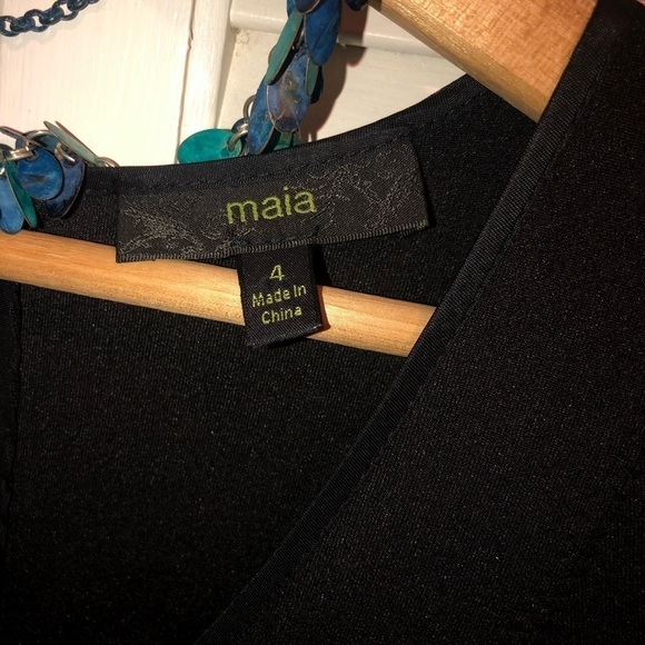 Maia Scuba and Flare Fit Knit Sleeveless Dress Black Size 4 - Picture 9 of 10